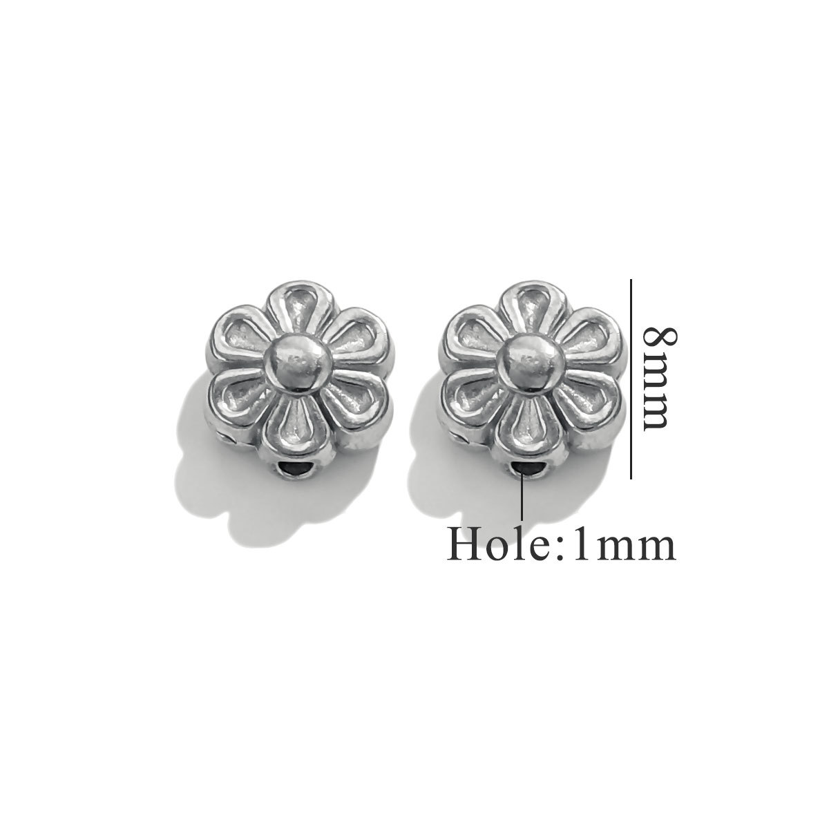 Silver color / 1 Piece Retro Style Flower Shape Stainless Steel  Gold Color Women's Pendant Picture3